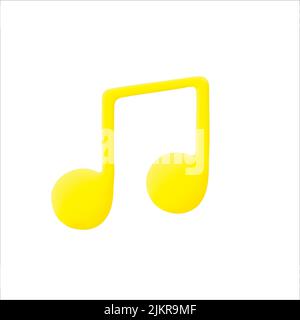 3d icône de signe de musique isolée sur blanc Illustration de Vecteur