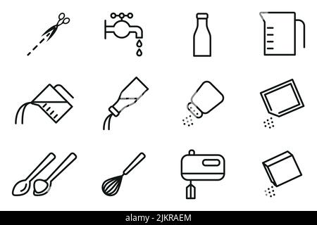 Instructions de cuisson et de préparation - tracé modifiable Illustration de Vecteur