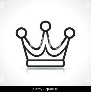 icône couronne ou ligne royale mince isolée Illustration de Vecteur