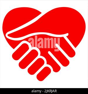 Icône main en forme de coeur. Motif graphique plat. Symbole sur fond blanc. Illustration vectorielle. EPS10. Illustration de Vecteur