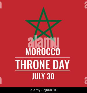 Affiche typographique du Trône du Maroc. Fête nationale sur 30 juillet. Modèle vectoriel pour bannière, prospectus, cartes postales, etc Illustration de Vecteur