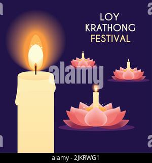 Fête de Loy krathong Illustration de Vecteur