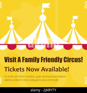 Visitez les billets de cirque familiaux disponibles dès maintenant Illustration de Vecteur