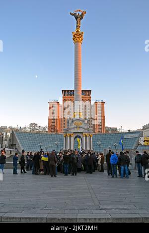 Anniversaire de la Révolution orange à Kiev, Ukraine. La révolution orange participez à 22 novembre-26 décembre 2004 en Ukraine. Banque D'Images