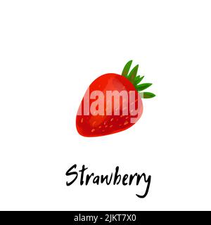 Illustration d'une fraise isolée sur un fond blanc Illustration de Vecteur