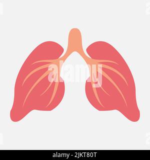 Icône de poumons sains sur fond blanc. Illustration de Vecteur