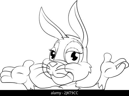 Enseigne de Pékin à motif lapin de Pâques et personnage de dessin animé Illustration de Vecteur