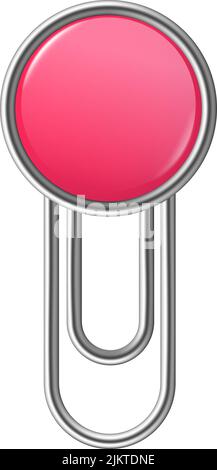 Trombone rond. Bouton signet papeterie réaliste Illustration de Vecteur