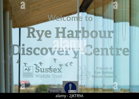 Rye Harbour Discovery Centre, réserve naturelle de Rye Harbour, Rye Harbour, Rye, Angleterre Banque D'Images
