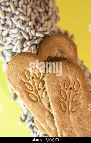 biscuits secs sains avec des céréales et des graines. Banque D'Images