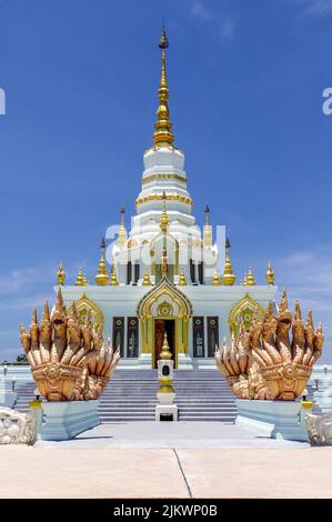 A vertical shot of the Wat Saen Suk temple in Sri Racha Province, Chonburi City, Thailand Stock Photo