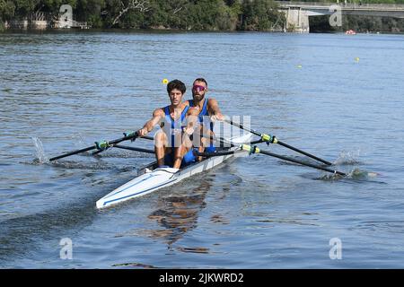 Stefano Oppo, Pietro Willy Ruta lors de la rencontre d'aviron absolue pré-européenne prévue en Allemagne, Sabaudia, Italie, au lac Sabaudia, 3 Jago 2022 (photo par AllShotLive/Sipa USA) crédit: SIPA USA/Alay Live News Banque D'Images