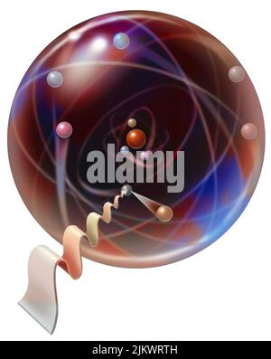 Orbites circulaires de Bohr : orbite d'électrons sur elles. Banque D'Images