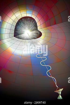 Selon Penzia et Wilson, le Big Bang émet une longueur d'onde étirée dans le temps. Banque D'Images