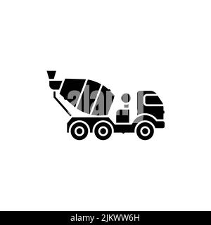 Symbole de chariot en béton icône de ligne de couleur. Construction de routes. Pictogramme pour page Web, application mobile, Promo. Élément de conception UI UX GUI. Contour modifiable. Illustration de Vecteur