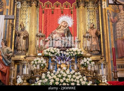 Semana santa Valladolid, nuestra señora la virgen de las angustias, obra de Juan de Juni hacia 1561 Banque D'Images