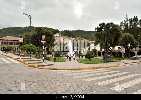 An outdoor view of the Regocijo square in Cusco, Peru Stock Photo