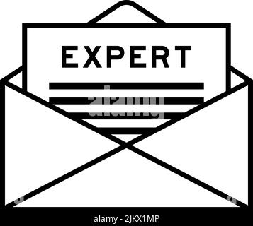 Enveloppe et lettre avec mot expert comme titre Illustration de Vecteur