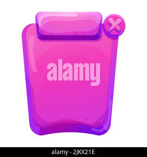 Jelly, FANTASY interface modèle de menu de jeu en style de dessin animé isolé sur fond blanc. Actif d'interface utilisateur, cadre pour la conception des paramètres. Toile décontractée 2D élément. Illustration vectorielle Illustration de Vecteur