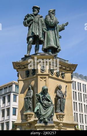 Johannes-Gutenberg-Denkmal, Roßmarkt, Francfort-sur-le-main, Hessen, Allemagne Banque D'Images