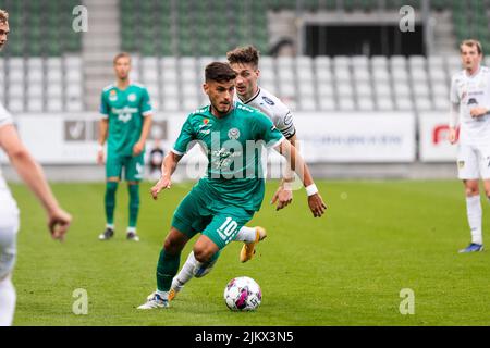 Viborg, Danemark. 03rd août 2022. Nils Mortimer (10) de Viborg FF vu lors du match de qualification de l'UEFA Europa Conference League entre Viborg FF et B36 Torshavn à l'Energi Viborg Arena à Viborg. (Crédit photo : Gonzales photo/Alamy Live News Banque D'Images