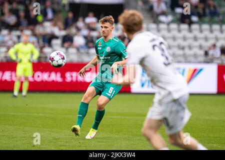 Viborg, Danemark. 03rd août 2022. Mads Sondergaard Clausen (6) de Viborg FF vu pendant le match de qualification de l'UEFA Europa Conference League entre Viborg FF et B36 Torshavn à l'Energi Viborg Arena à Viborg. (Crédit photo : Gonzales photo/Alamy Live News Banque D'Images