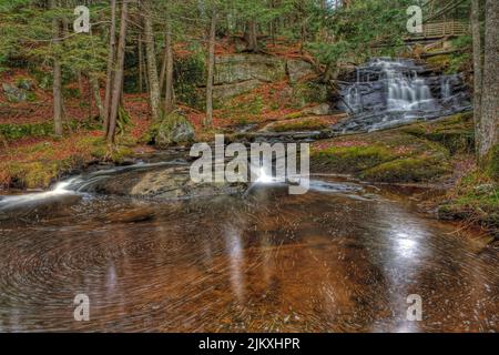 A beautiful high falls in Bracebridge, Ontario Stock Photo