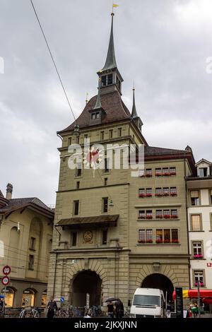 A vertical shot of Kafigturm. Historical landmark in Bern, Switzerland. Stock Photo