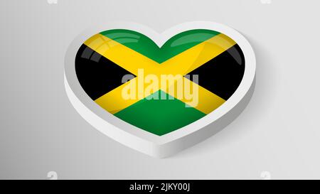 EPS10 vecteur coeur patriotique avec drapeau de la Jamaïque. Un élément d'impact pour l'utilisation que vous voulez en faire. Illustration de Vecteur