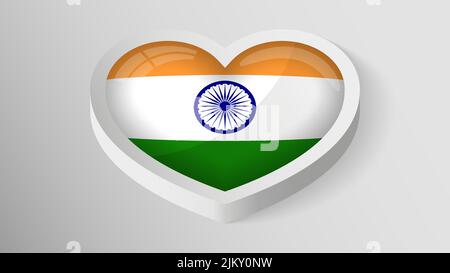 EPS10 vecteur coeur patriotique avec drapeau de l'Inde. Un élément d'impact pour l'utilisation que vous voulez en faire. Illustration de Vecteur