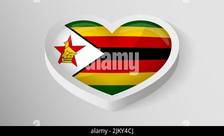 EPS10 vecteur coeur patriotique avec drapeau du Zimbabwe. Un élément d'impact pour l'utilisation que vous voulez en faire. Illustration de Vecteur