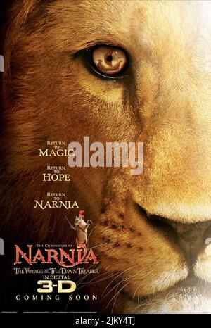 ASLAN AFFICHE DE FILM, LES CHRONIQUES DE NARNIA: LE VOYAGE DE L'AUBE TREDER, 2010 Banque D'Images