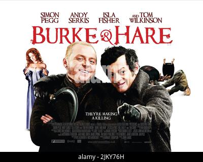 ISLA FISHER, Simon Pegg, Andy Serkis MOVIE POSTER, Burke et Hare, 2010 Banque D'Images