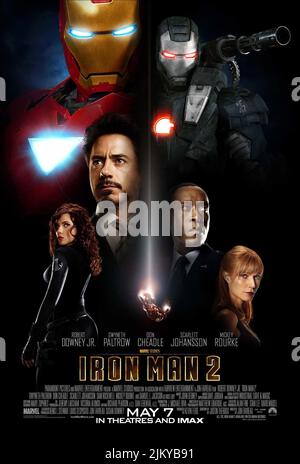 SCARLETT JOHANSSON, Robert Downey Jr., Don Cheadle, Gwyneth Paltrow, IRON MAN 2 AFFICHE, 2010 Banque D'Images