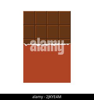 Icône de la barre de chocolat. Illustration vectorielle de la barre de chocolat ouverte Illustration de Vecteur