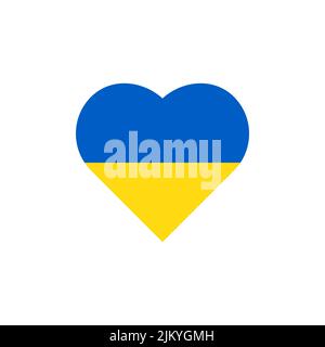 Drapeau de l'Ukraine en forme de coeur. Illustration vectorielle. Illustration de Vecteur