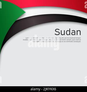 Un drapeau abstrait qui agite le soudan. Affiche nationale soudanaise. Fond créatif pour le design de la carte de vacances patriotique. Etat soudan couverture patriotique, flyer Illustration de Vecteur