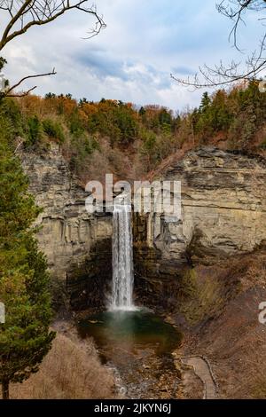 A beautiful landscape of Taughannock falls in the morning Stock Photo