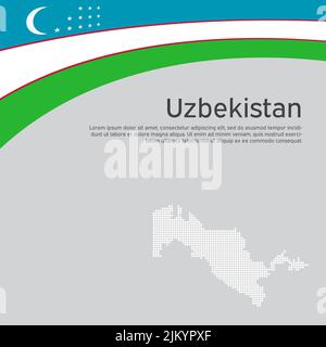 Drapeau de l'Ouzbékistan, carte en mosaïque. Affiche nationale ouzbek. Fond créatif pour le design de la carte de vacances patriotique. État ouzbékistan patriote Illustration de Vecteur