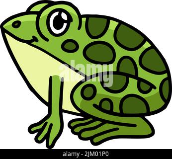 Illustration de la partie de couleur du dessin animé d'un animal grenouille Illustration de Vecteur