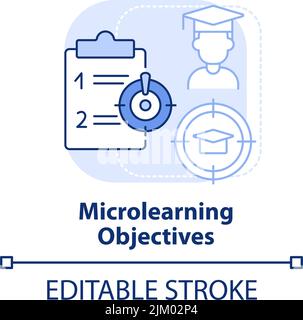 Icône de concept bleu clair des objectifs de microapprentissage Illustration de Vecteur