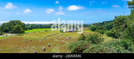 Carnac en Bretagne, un champ de pierres, alignement des menhirs Banque D'Images