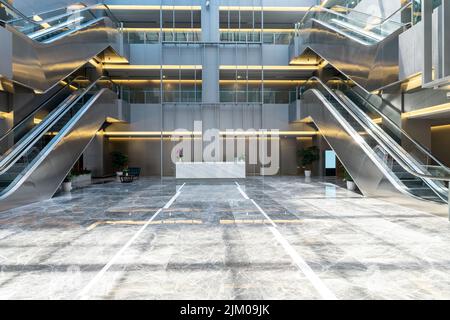 lobby d'hôpital moderne avec intérieur de luxe et personne. Banque D'Images