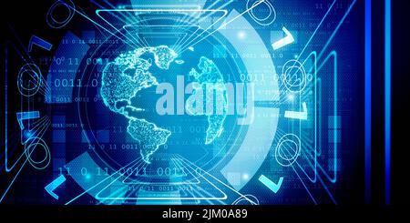 2d illustration carte du monde arrière-plan abstrait Banque D'Images