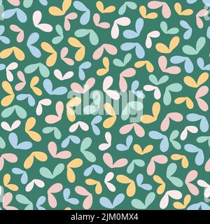 Motif coeur abstrait sans couture sur fond vert Illustration de Vecteur