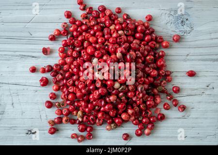 Grains de poivre rouge brésilien rose ou rose (schinus terebinthifolius) Banque D'Images