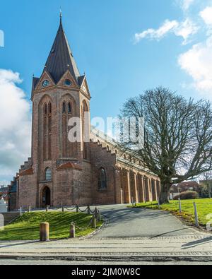 Le clocher octogonal de l'église notre-Dame d'Assens. C'est une église paroissiale de l'Église du Danemark. Assens, Fynn, Danemark, Europe Banque D'Images