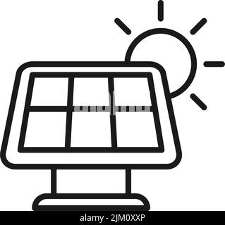 Solar Cell Line art Ecology icône modèle dessin illustration vectorielle Illustration de Vecteur