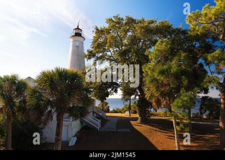 Phare de la réserve naturelle nationale de St. Marks, Floride Banque D'Images