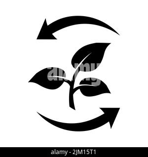 Icône de recyclage biologique de style plat, symbole Eco Care Illustration de Vecteur